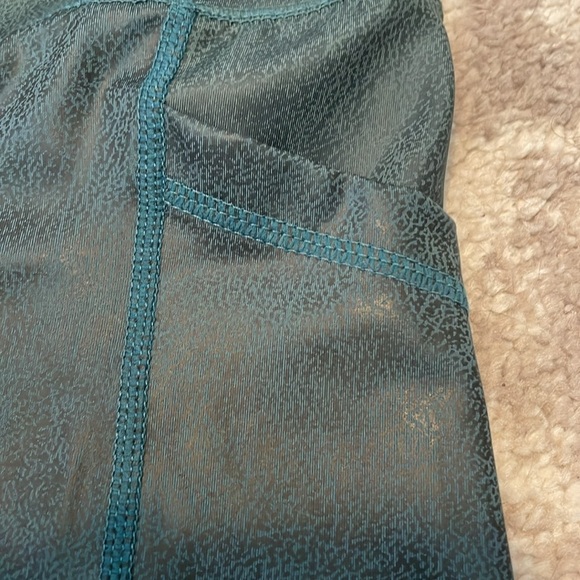 Yogalicious Lux Faux Leather Look Hunter Green Bike Shorts - Picture 2 of 4